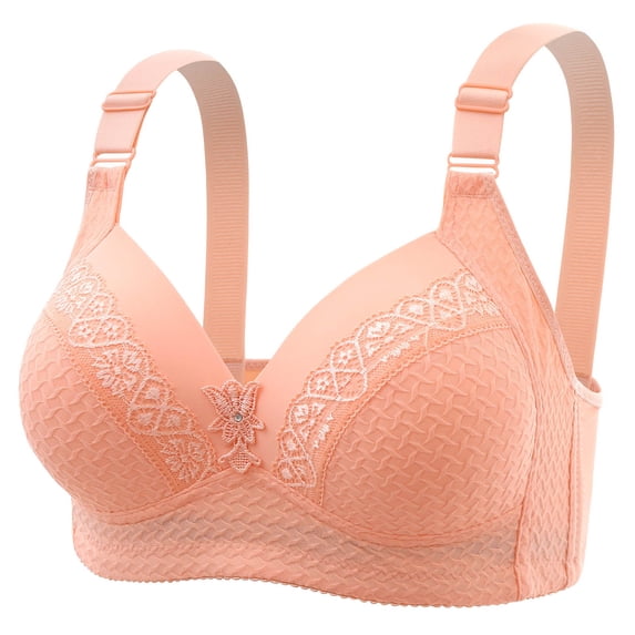 Bralettes for Women Push up Lightly Lined Bra Feature V-Neck Padded Bra Style W-876 Pinks 44