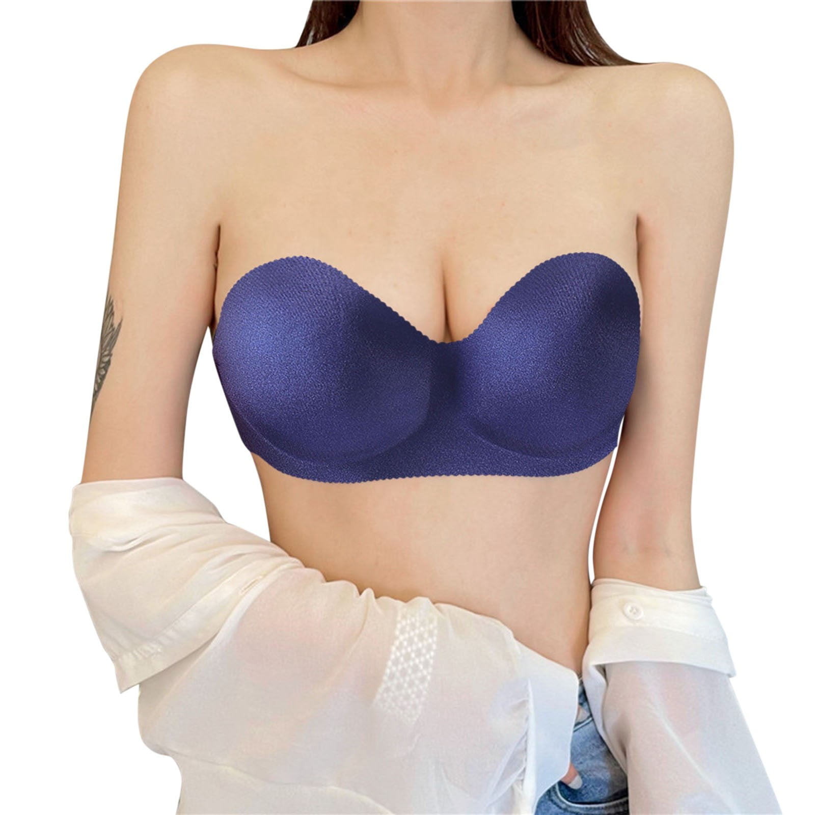 Delimira Women's Strapless Bra Seamless Plus Size Full Coverage Smooth  Invisible Underwire Bandeau Minimizer Bras for Big Bust - AliExpress