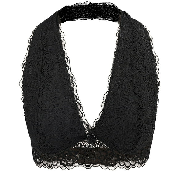 Bralettes for Women with Support Padded Bra Feature V-Neck Padded Bra Style W-800 Black XL