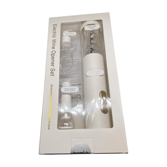 Bralo Electric Wine Opener, Automatic Electric Wine Bottle Corkscrew Opener with Foil Cutter, Rechargeable (White)