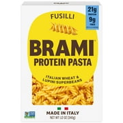 Brami Fusilli Italian Protein Pasta, Lower Carb, High Fiber, Non-GMO, Made in Italy,Fortified with Heart Healthy Lupini Beans, Shelf-Stable, 12 oz Box