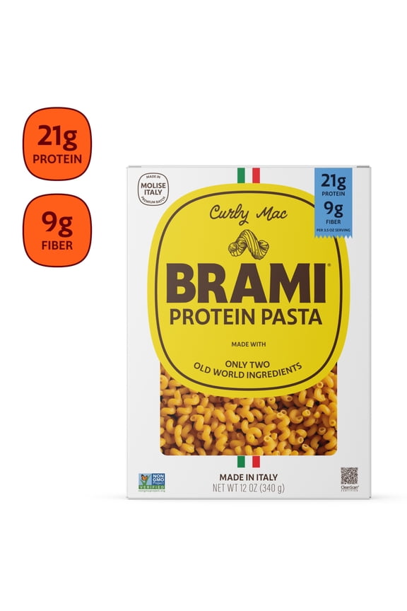 Curly Mac High Protein Pasta, 21g Protein, High Fiber, Shelf-Stable Noodles, 12 oz Box
