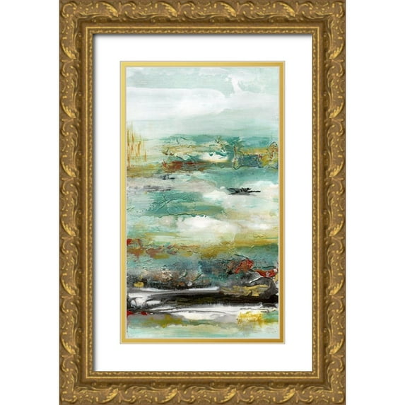 Bramma, Lila 10x14 Gold Ornate Wood Framed with Double Matting Museum Art Print Titled - Emerald Vision II