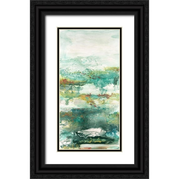 Bramma, Lila 11x18 Black Ornate Wood Framed with Double Matting Museum Art Print Titled - Embellished Emerald Vision I