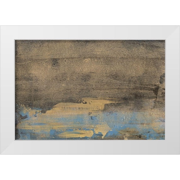 Bramma, Lila 14x11 White Modern Wood Framed Museum Art Print Titled - Bronze and Blue I