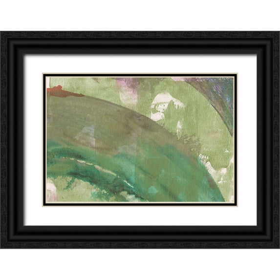 Bramma, Lila 18x13 Black Ornate Wood Framed with Double Matting Museum Art Print Titled - Serene Green II