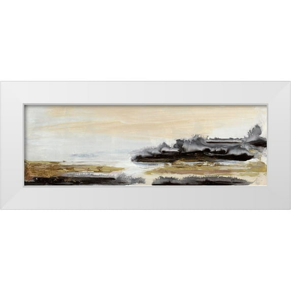 Bramma, Lila 18x9 White Modern Wood Framed Museum Art Print Titled - Silencio I