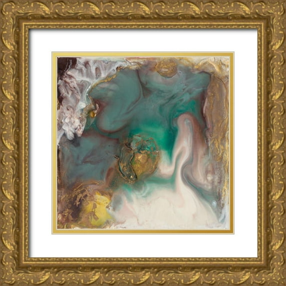 Bramma, Lila 20x20 Gold Ornate Wood Framed with Double Matting Museum Art Print Titled - Emerald Illumination