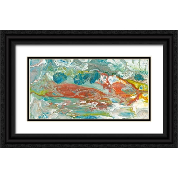 Bramma, Lila 24x14 Black Ornate Wood Framed with Double Matting Museum Art Print Titled - Color of Life II