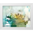 thumbnail image 1 of Bramma, Lila 32x26 White Modern Wood Framed Museum Art Print Titled - Embellished Organic Abstract, 1 of 4