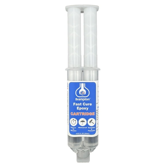 Brampton Fast Cure Epoxy, Quick 10-Min Set, 30-Min Cure, Waterproof 2-Part Epoxy Glue Kit for Tile, Metal, Ceramic, Glass, Wood, Stone, Strong Bonding, Sandable, Paintable Resin, Easy 1:1 Mix, 0.85oz