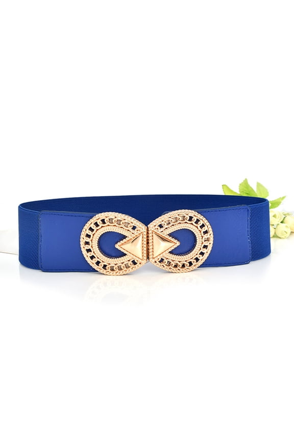 Belts for Women,Western Belts Women Stretchy Belt For Dresses Vintage Elastic Wide Waist Belt Corset Belt,Waist Chain Blue