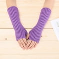 thumbnail image 1 of Bramtres Gloves for Cold Weather,Fingerless Gloves Arm Warmers Gloves Winter Long Fingerless Gloves For Women Thumb Hole Gloves Mittens For Women And Men Winter Gloves,Gloves for Women Purple, 1 of 5