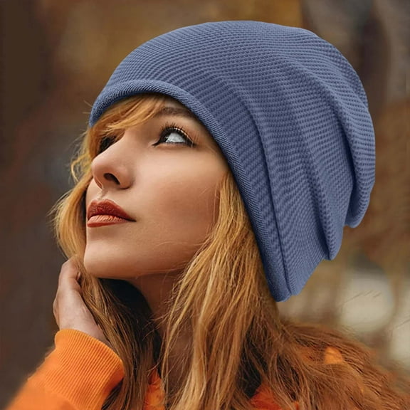 Bramtres Hats for Women,Winter Hats Womens Winter Woolen Hat Womens Loose Woolen Hat Oversized Knitted Warm Winter Hat Suitable For Cold Weather One Size Ushanka,Trapper Hat Gray 1