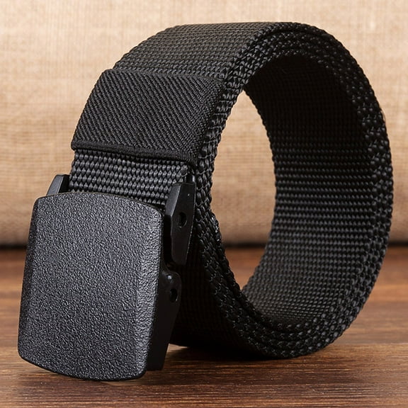 Bramtres Mens Belts,Western Belts Men's Outdoor Sports Nylon Waistband Canvas Belt Dazzling Corset Belt,Waist Chain Black 110
