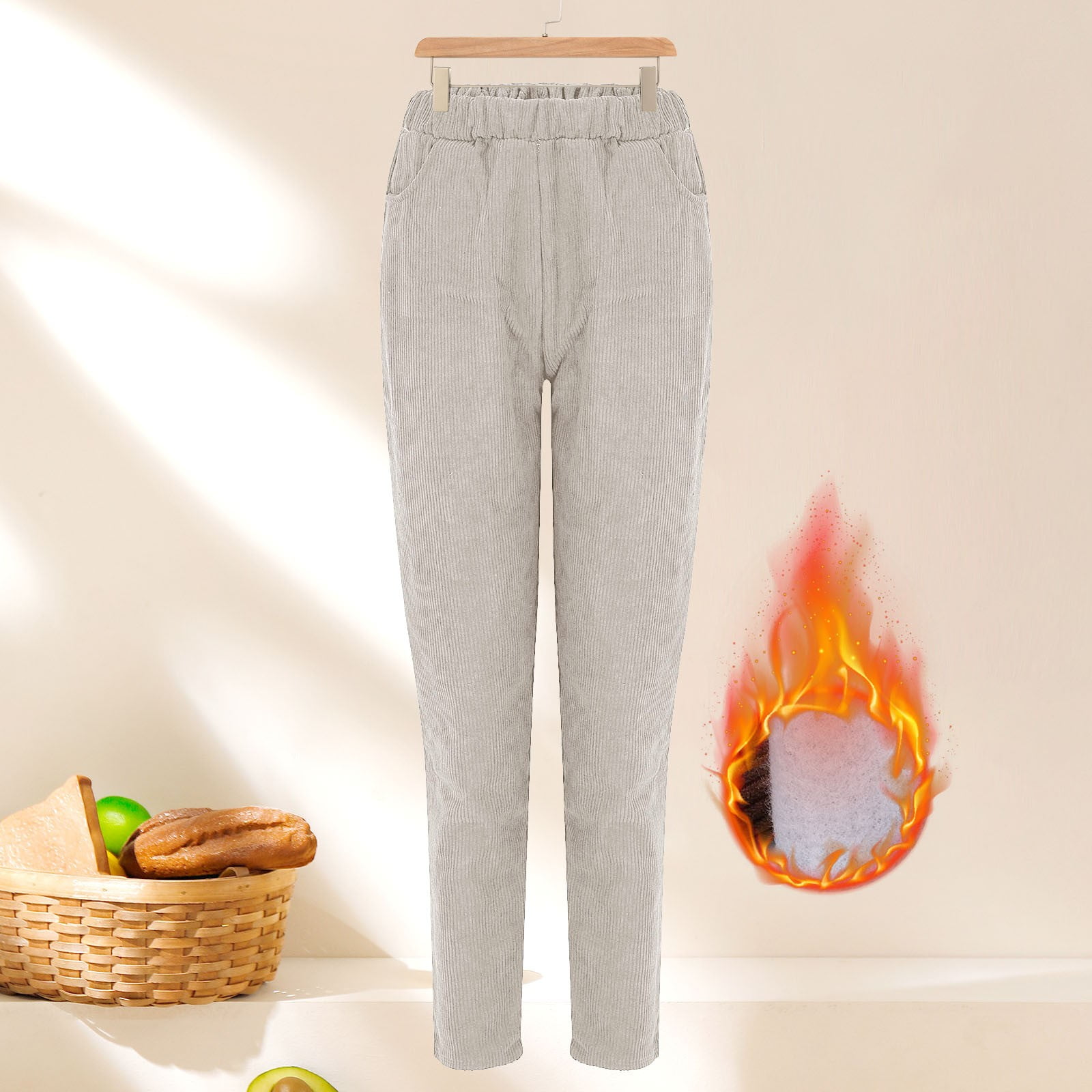 Hamky Plus Size Pants Sweatpants Women Corduroy Pants For Women Casual