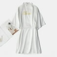 thumbnail image 1 of Bramtres Silk Pajamas Pj Sets Women's Soild Satin Sleepwear Pajamas Bathrobe Nightgown For Bride Wedding Party Nightgowns for Women Womens Pajama Sets Cotton Pajamas White M, 1 of 10
