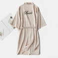 thumbnail image 1 of Bramtres Silk Pajamas Pj Sets Women's Soild Satin Sleepwear Pajamas Bathrobe Nightgown For Bride Wedding Party Nightgowns for Women Womens Pajama Sets Cotton Pajamas Beige L, 1 of 9