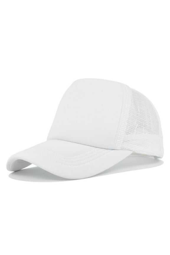 Trucker Hat,Baseball Cap Mens And Womens Sponge Color Matching Simple Casual Peaked Cap Travel Holiday Sports Baseball Cap Visor Hats,Summer Hats White