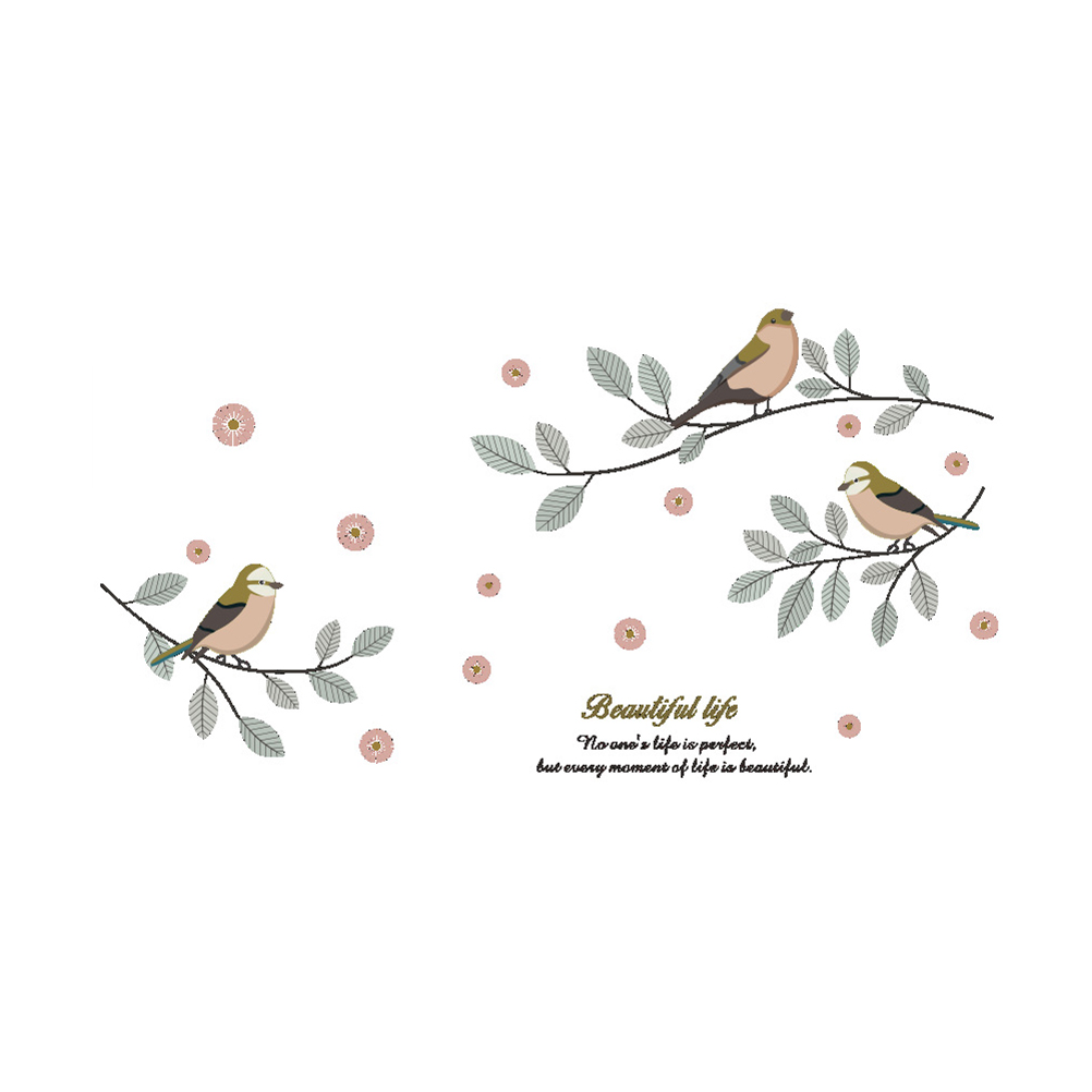 Branch Bird Wall Stickers for Living room Bedroom Wardrobe Removable