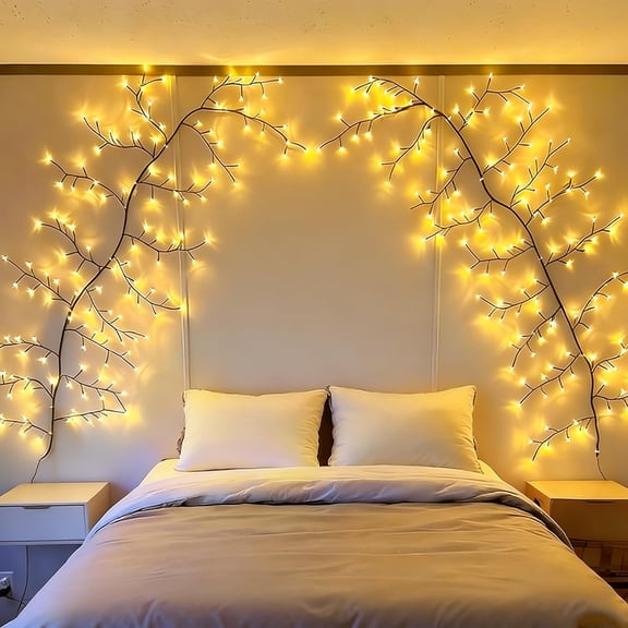 Branch Glow Christmas Lights for Wall, 96 LED Willow Vine Lights with USB Powered 8 Modes