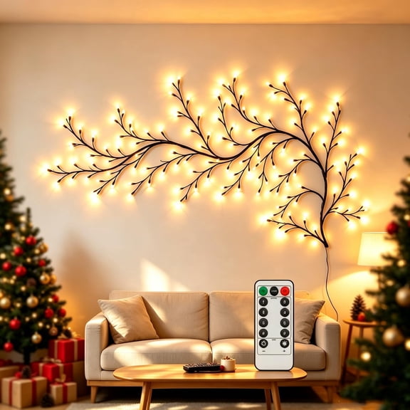 Branch Glow LED Willow Vine Lights, Flexible Christmas Tree Branch Decor with Remote Control and USB Power
