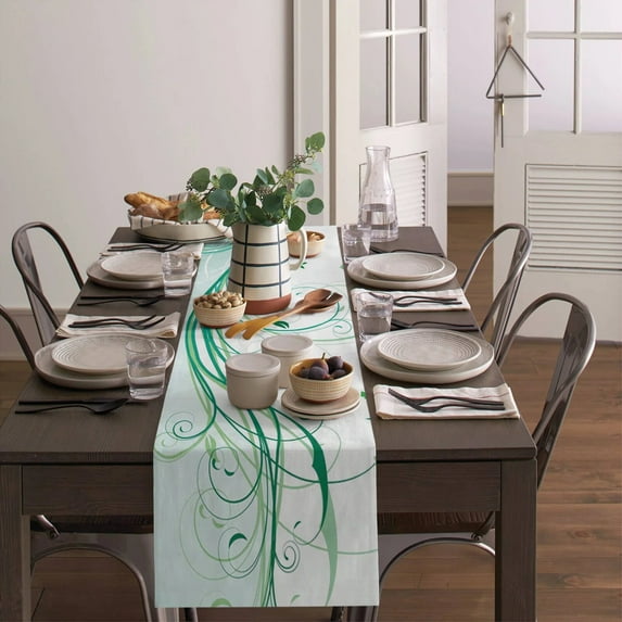 Branch Leaf Butterfly Abstract Art Table Runner Luxury Home Dining Table Coffee Table Holiday Wedding Decor Party Table Runner