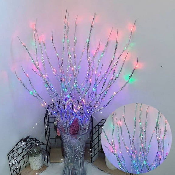 Branch Lights LED Branches Decorative Light Battery Powered DIY Tree Willow Branches Lamp for Home Holiday Party Decor,30In 20LEDs(5pcs Branches)