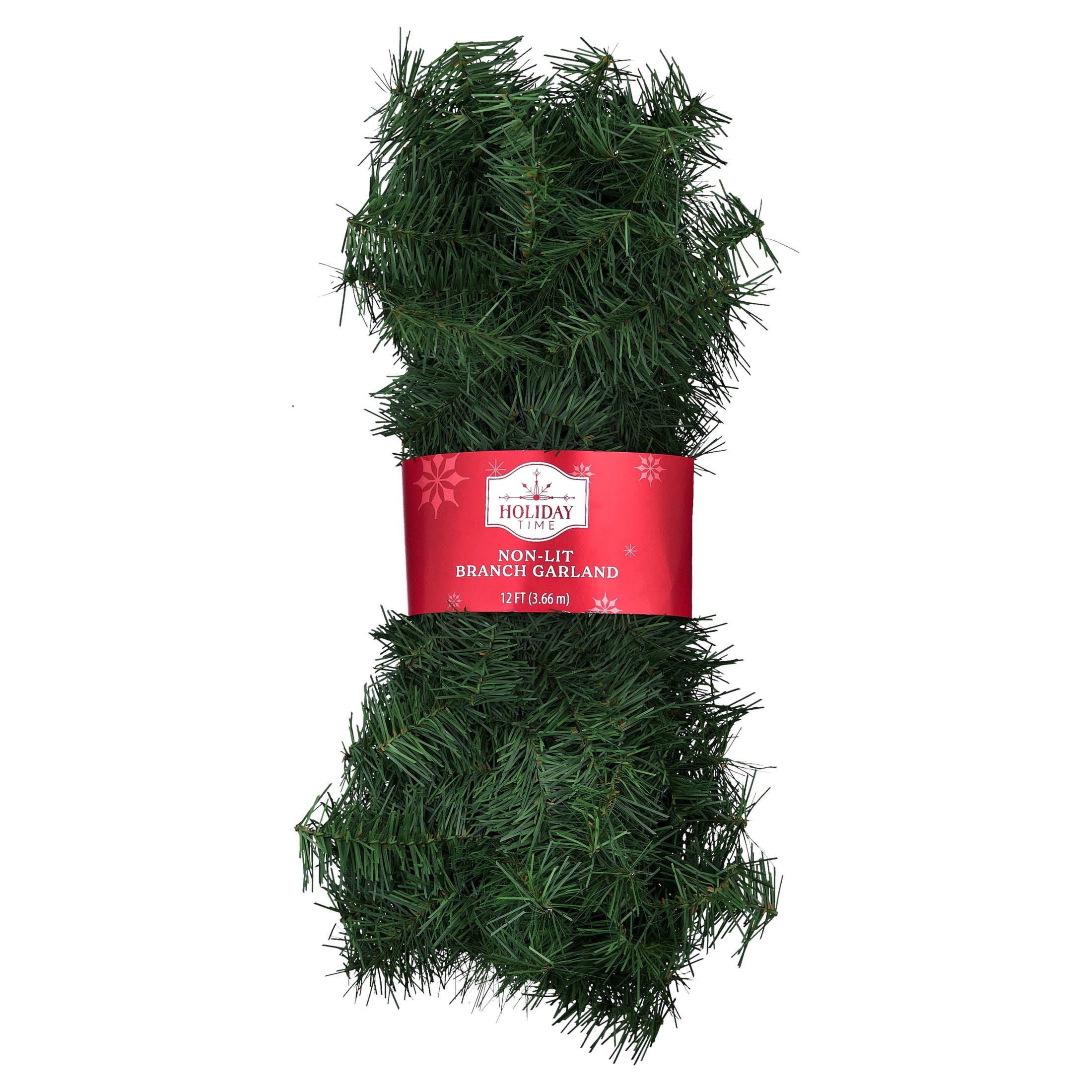 Evergreen Branch Unlit Artificial Christmas Garland, Green, 12', by Holiday Time