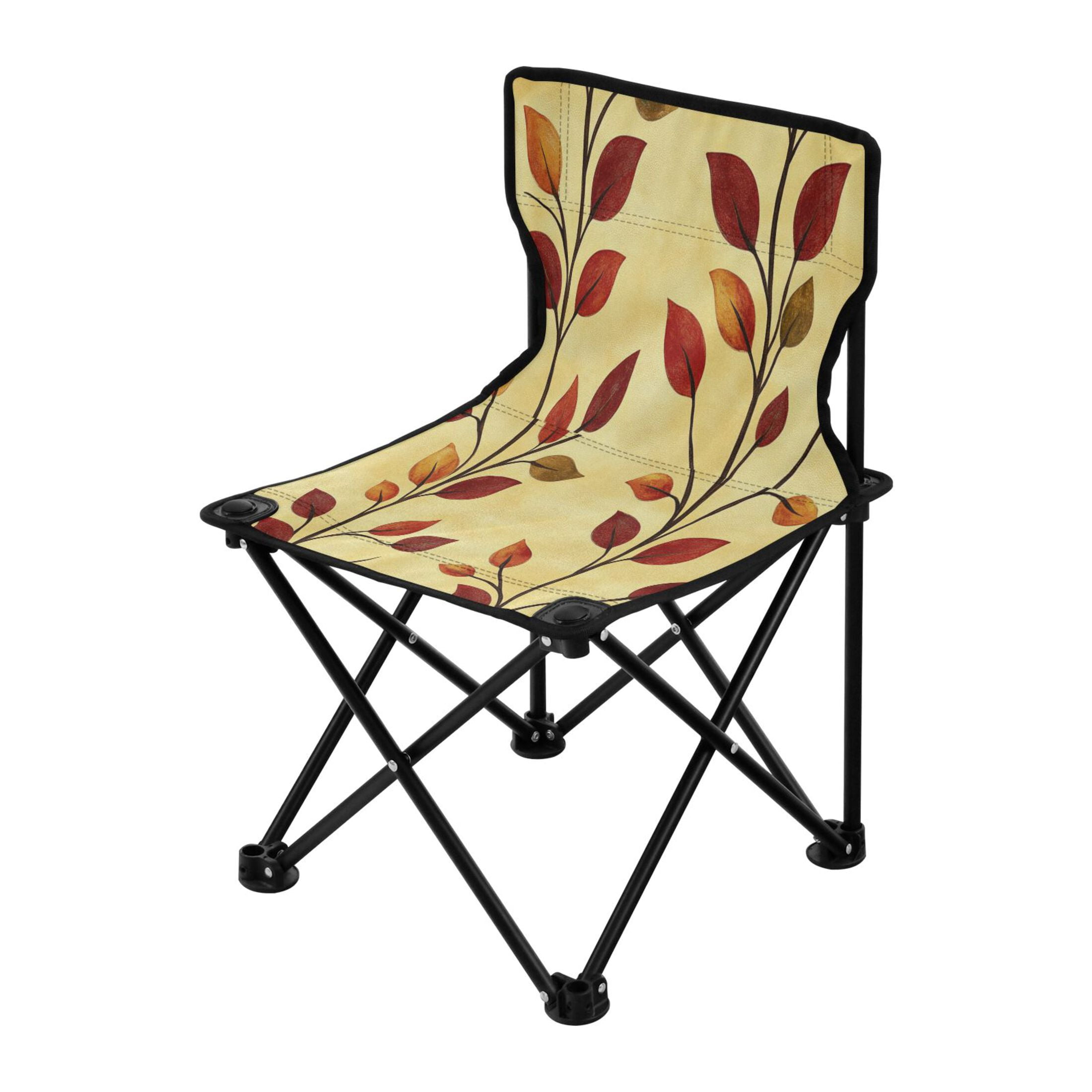 Branch Pattern Kids Camping Chairs Folding Chair for Children 14.5x14.5in 600D Oxford Fabric 220lb Capacity