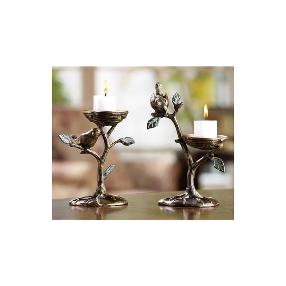 & Branch Pillar Candleholder Pair