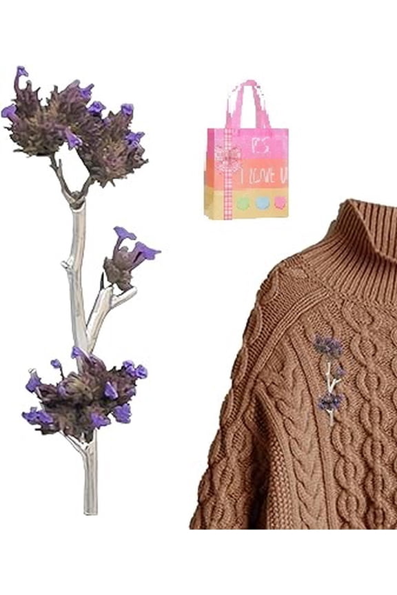 Branch Shaped Metal Flower Holder Brooch - DIY Wearable Lapel Pin for 4 Fresh/Dried Flowers, Wedding Party Bouquet Decoration Z