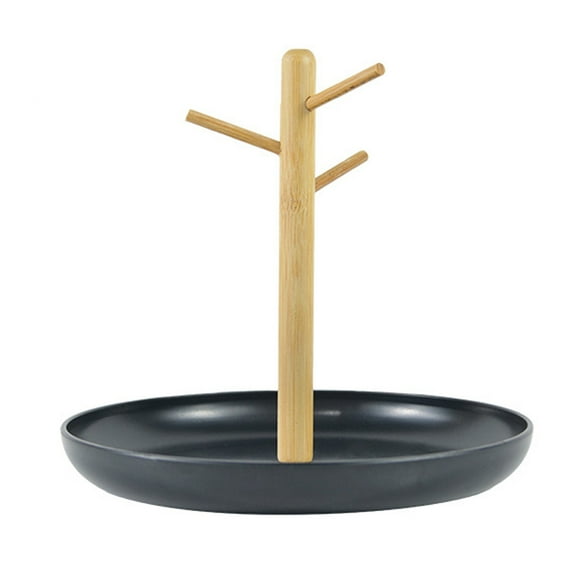 Branch Shaped Tray Hanging Key Rack for Entrance Hall Desktop Organizer Tray Rack for Keys Rings Jewelry Black Type 1