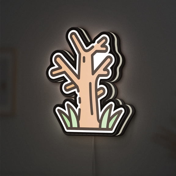 Branch Tree 3D Novelty Light Box for Nature and Botanical Decor, Plant Themed Lamp for Eco Homes, Minimalist and Rustic Spaces (Width 8 inch, 20cm)