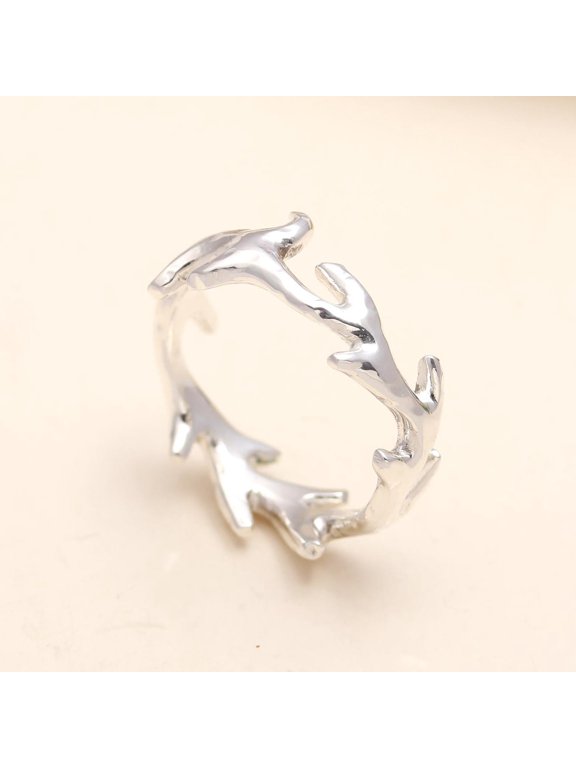 Branch Twig Ring, 925 Sterling Silver Nature Inspired Band Ring for Women and Men