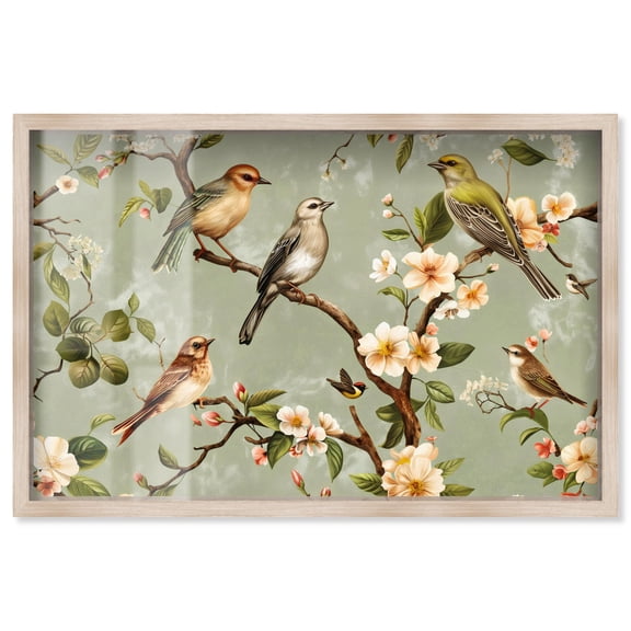 Branch's Embrace Shadowbox Print Vintage Nature Art by Art Remedy, Blonde Frame, 15 x 10