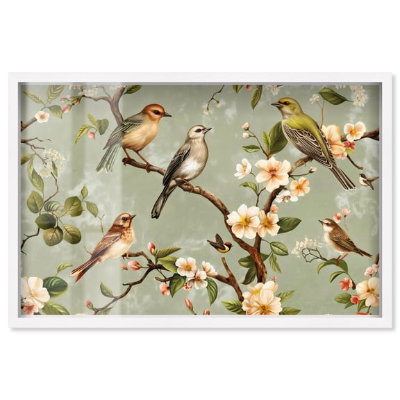 Branch's Embrace Shadowbox Print Vintage Nature Art by Art Remedy, White Frame, 15 x 10