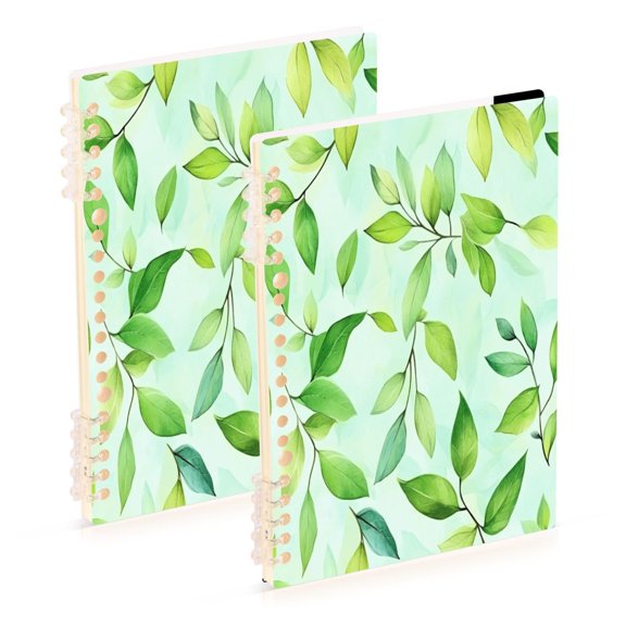 Branch with New Leaves 2-Piece A5 PP Notebooks, Adjustable Rings, 80g Paper, Diary Set