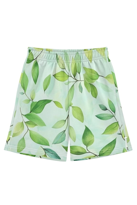 Branch with New Leaves Athletic Shorts Breathable with Comfort Fit Drawstring Casual Sweatshorts Large
