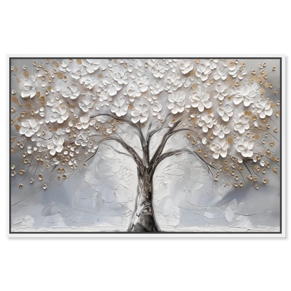 Branchborne Elegance Canvas Colorful Tree Art by Art Remedy, White Frame, 54" x 36"