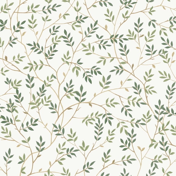 Tempaper Branches Green Removable Peel and Stick Wallpaper, 20.5" X 16.5'