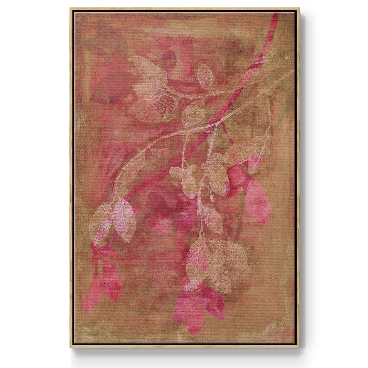 Branching Out IV Framed Premium Gallery Wrapped Canvas - Ready to Hang - 17 x 25 - Natural Wood Floating Frame