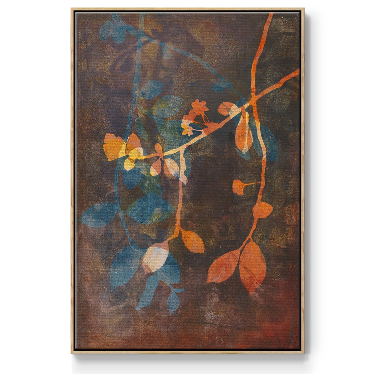 Branching Out V Framed Premium Gallery Wrapped Canvas - Ready to Hang - 17 x 25 - Natural Wood Floating Frame