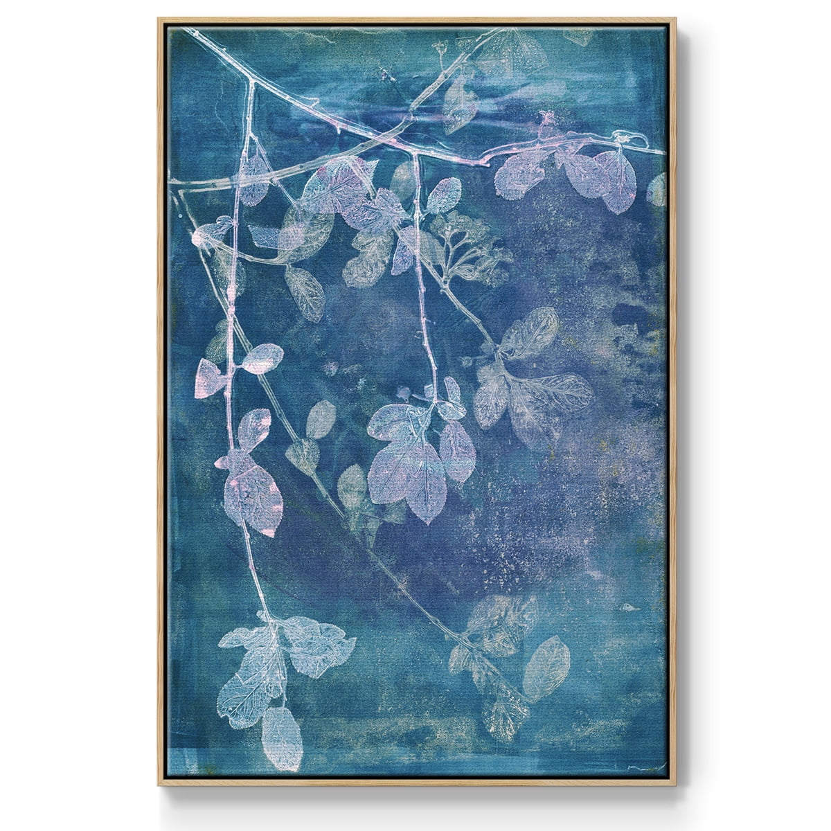 Branching Out VII Framed Premium Gallery Wrapped Canvas - Ready to Hang - 25 x 37 - Natural Wood Floating Frame