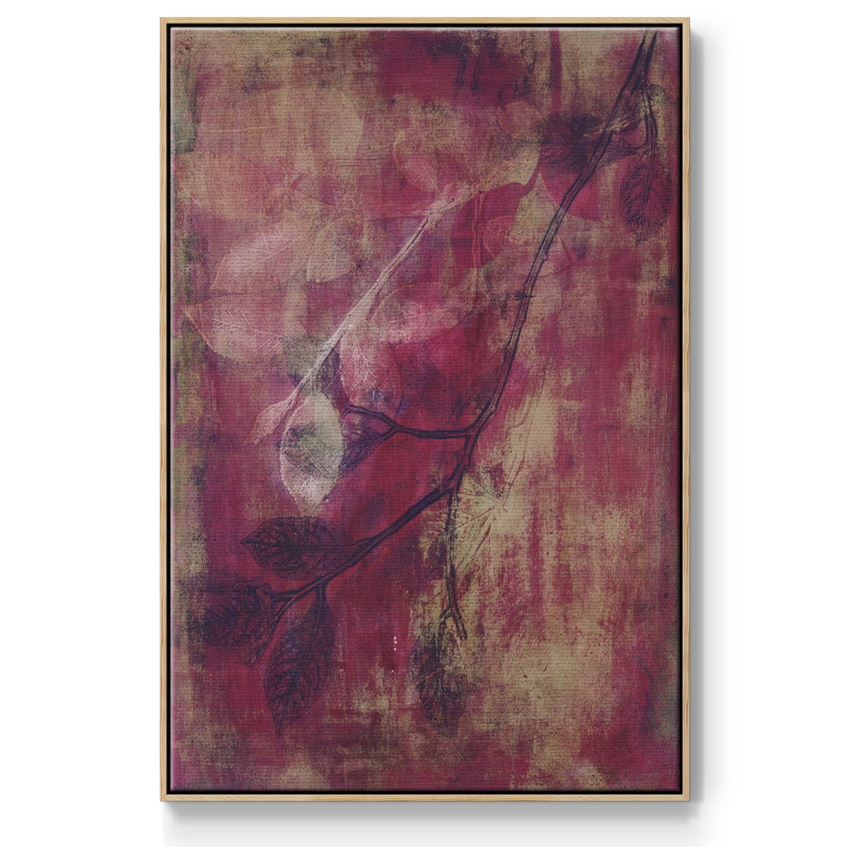 Branching Out XVII Framed Premium Gallery Wrapped Canvas - Ready to Hang - 17 x 25 - Natural Wood Floating Frame