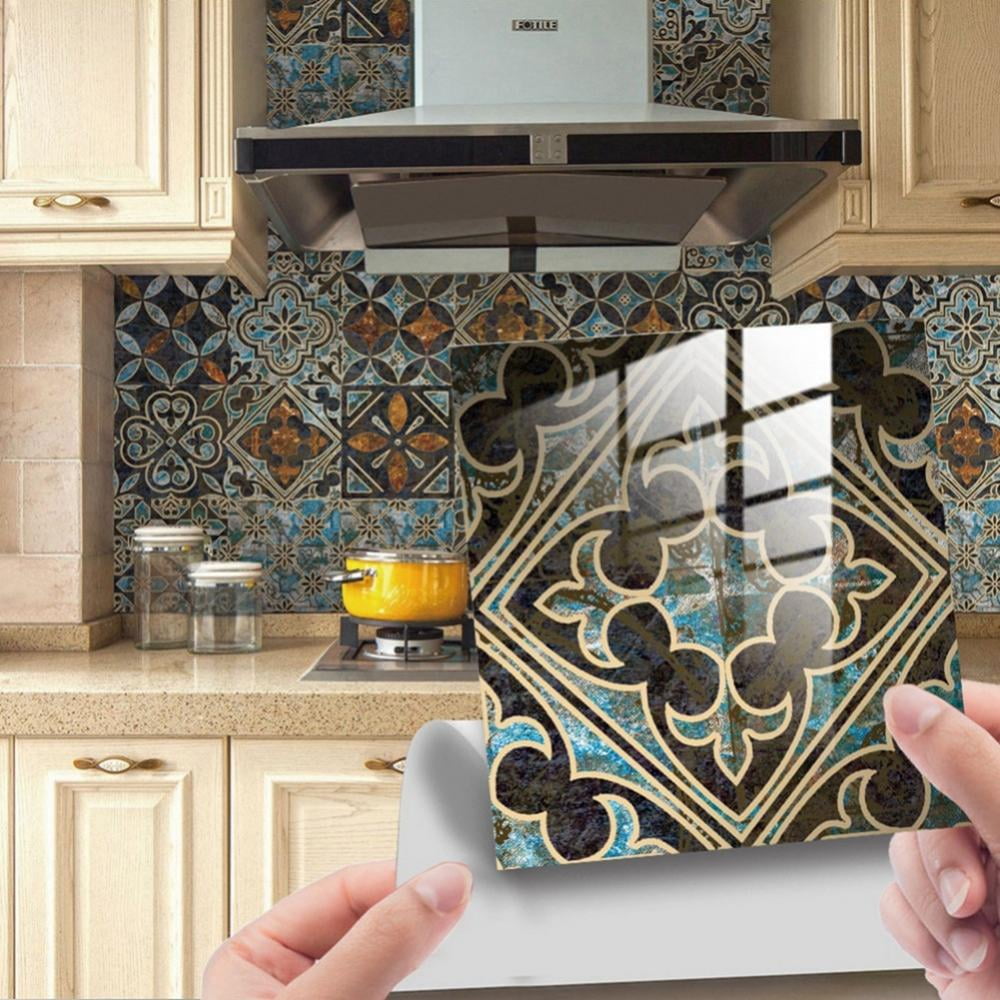 Brand Clearance! 24 Sheets Peel and Stick Kitchen Backsplash Tile Stickers  Self Adhesive Stick Bathroom Splashback Water Heat Resistant Glossy 6x6 