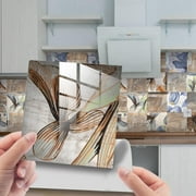Brand Clearance! 24 Sheets Peel and Stick Kitchen Backsplash Tile Stickers Self Adhesive Stick Bathroom Splashback Water Heat Resistant Glossy 6x6"