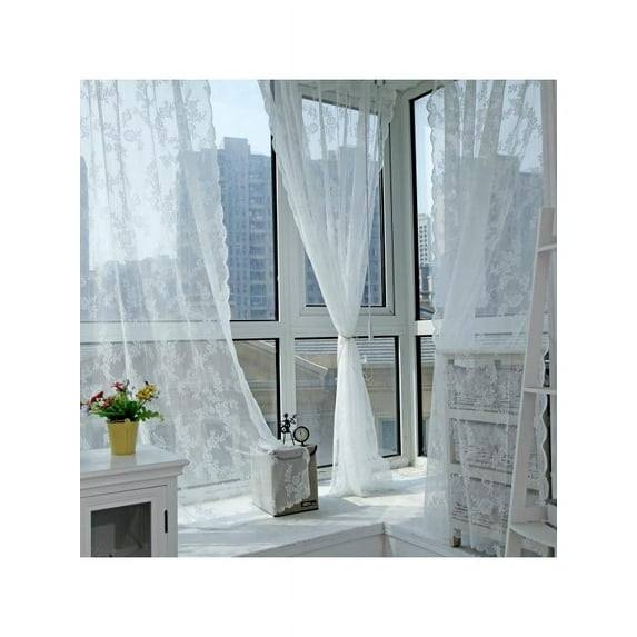 Brand Clearance!Household Fashion Classic Warp Knitted Lace Curtains for Living Room Bedding Room