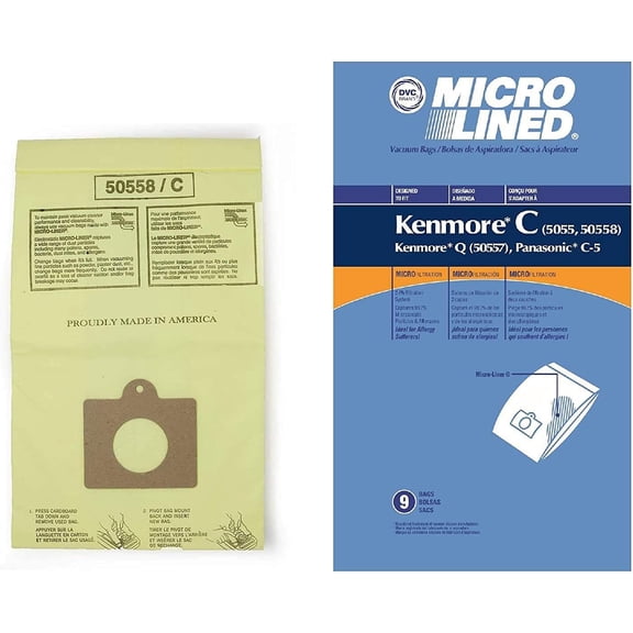 Brand DVC 9 Vacuum Cleaner Bags for Sears Kenmore Model 5055 50557 50558 Panasonic C-5 C5 C Q - Pack of 2