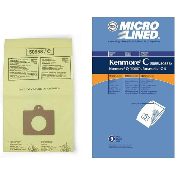 Brand DVC 9 Vacuum Cleaner Bags for Sears Kenmore Model 5055 50557 50558 Panasonic C-5 C5 C Q - Pack of 2